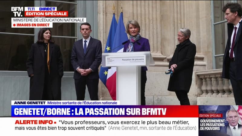 Anne Genetet (ministre sortante de l'Éducation nationale): 