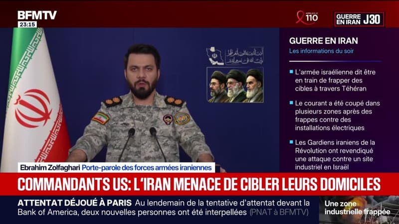 Guerre au Moyen-Orient: le porte-parole des forces armées iraniennes menace de cibler les domiciles des commandants israéliens et américains
