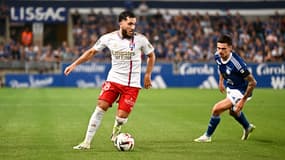 Rayan Cherki face à Strasbourg lors de la 1ère journée de Ligue 1, le 13 août 2023.
