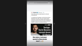 Le post Instagram de Benzema