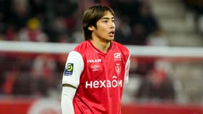 L'attaquant japonais Junya Ito lors d'un match de Reims en Ligue 1, décembre 2023