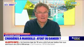 Marseille: "les bateaux de croisière amènent des dégâts collatéraux", assure Jean-Pierre Lapebie, vice-président de l'association Cap au Nord, qui lutte contre les nuisances de ces navires