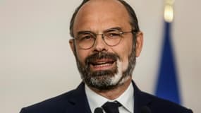 Edouard Philippe lors d'une conférence de presse sur la situation sanitaire à Matignon le 19 avril 2020