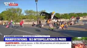 Marche pour le climat: fin de manifestation, un sit-in organisé sur le pont de Tolbiac