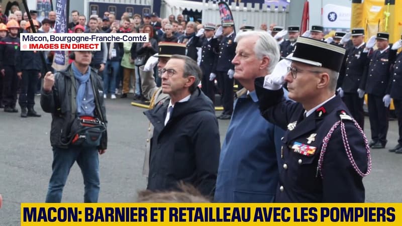 Le déplacement de Michel Barnier et Bruno Retailleau à Mâcon