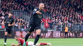 Kylian Mbappé buteur face à Brest, le 29 octobre 2023.