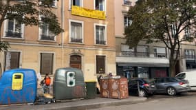 Un immeuble de la rue Chevreul, dans le 7e arrondissement de Lyon, occupé par des squatteurs.