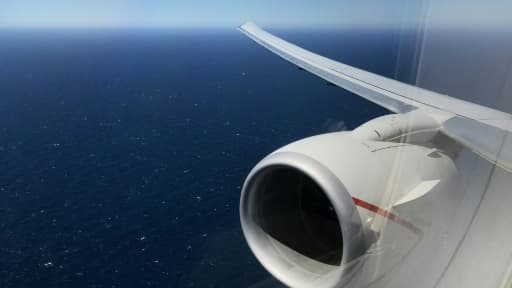 La mer d'Argentine vue depuis un avion P8 de l'US Navy à la recherche du sous-marin argentin disparu, le 26 novembre 2017