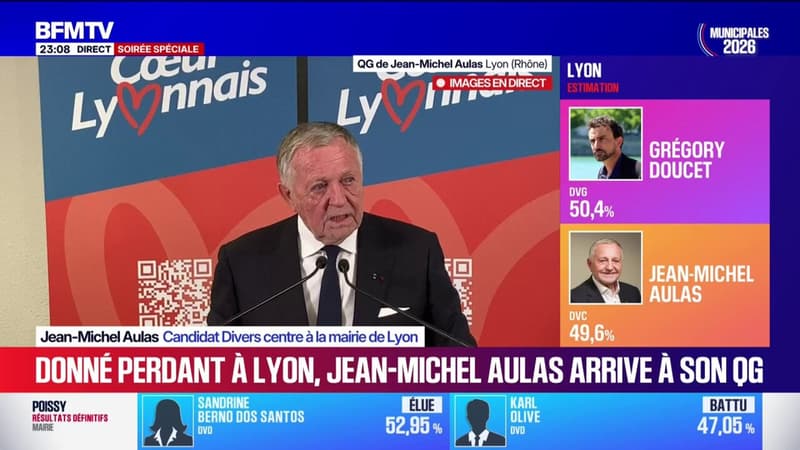 Municipales 2026 à Lyon: Jean-Michel Aulas revendique la victoire de la métropole "dans des proportions incroyables"