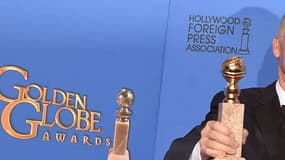 Michael Keaton et son Golden Globe en janvier 2015.