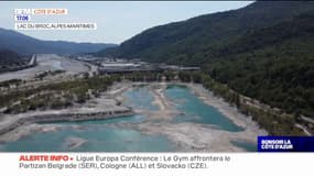 Alpes-Maritimes: le niveau du lac du Broc a baissé de huit mètres
