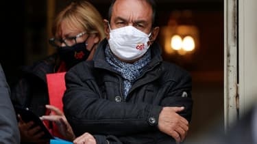 Le secrétaire général de la CGT Philippe Martinez, à Matignon le 26 octobre 2020.