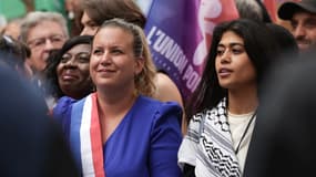 Danièle Obono, Mathilde Panot et Rima Hassan le 7 septembre 2024 à Paris 
