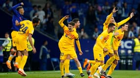 La joie des joueurs du Barça après le titre en Liga