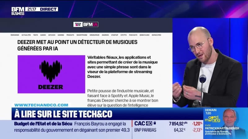 À lire sur le site Tech&Co : Deezer met au point un détecteur de musiques génératives par IA, par Pierre Berge-Cia - 03/02