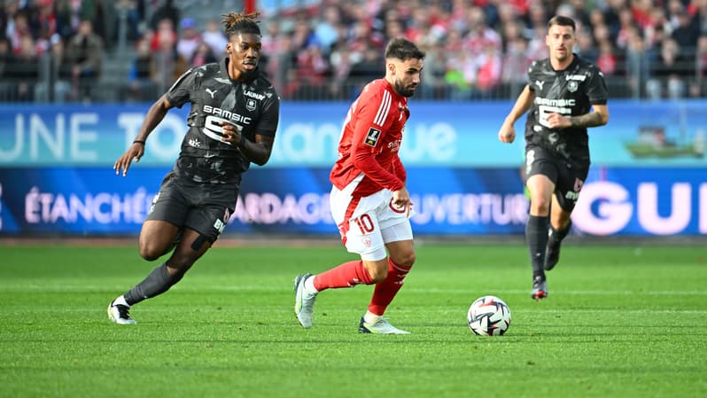 Romain Del Castillo lors du derby breton entre Brest et Rennes, 19 octobre 2024