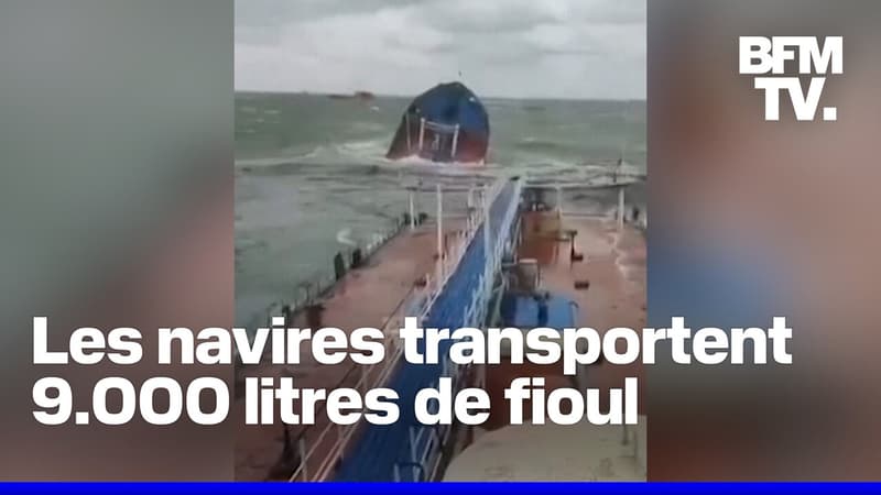 Crimée: le naufrage de deux navires russes qui transportent des milliers de litres de fioul fait craindre une marée noire