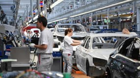 Une ligne de production dans l'usine Audi d'Ingolstadt, le 5 avril 2022. 
