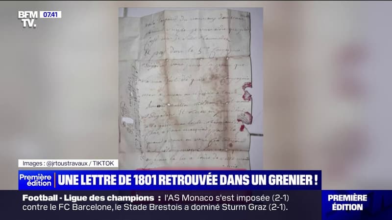 Une lettre datant de 1801 retrouvée dans un grenier à Thiers, dans le Puy-de-Dôme