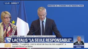 Lactalis: "L'urgence est le retrait de tous les lots suspects de lait infantile", déclare Bruno Le Maire