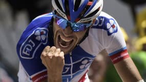 Thibaut Pinot lors de sa victoire dans la 20e étape du Tour de France 2015