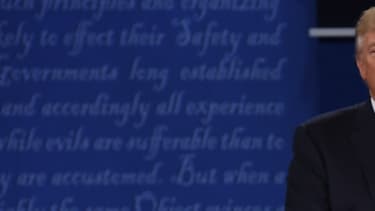 Donald Trump et Hillary Clinton, lors du 2e débat présidentiel, le 9 octobre.
