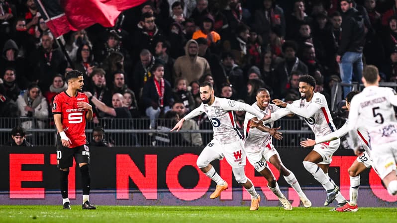 Nabil Bentaleb buteur pour Lille au Roazhon Park pour son grand retour en Ligue 1 après son malaise cardiaque, 16 février 2025
