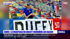 Euro de football: le drapeau de Ducey derrière les Bleus