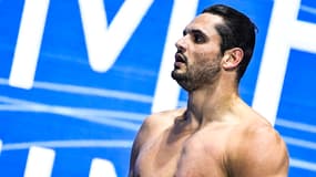 Florent Manaudou lors des championnats d'Europe de natation à Budapest. 