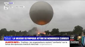 JO: les curieux se pressent en masse pour admirer la vasque olympique dans le jardin des Tuileries