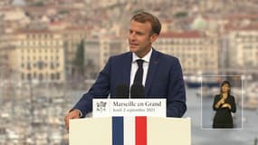 Emmanuel Macron présente son plan pour Marseille le 2 septembre 2021.