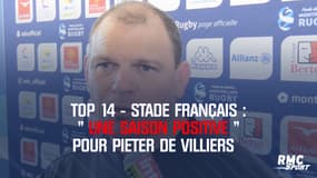 Top 14 – Stade Français : « Une première saison positive » pour De Villiers