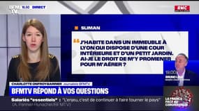 Puis-je me promener dans la cour et le jardin de mon immeuble pour m'aérer ?
