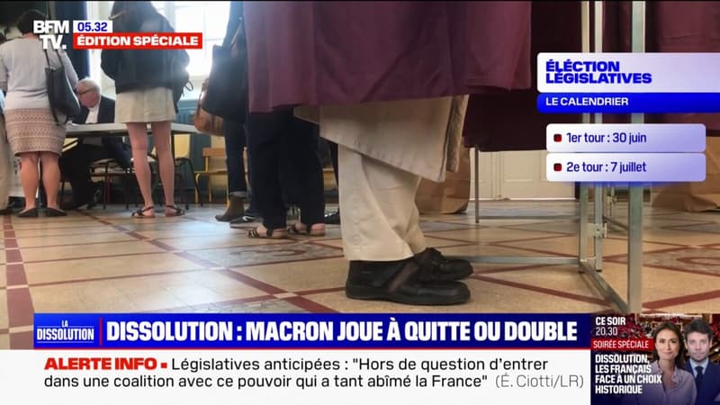 Le RN en tête, Macron dissout l'Assemblée: les temps forts de cette soirée d'élection européenne