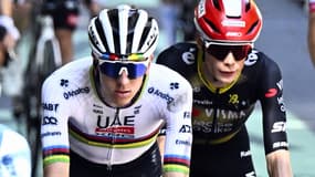Tadej Pogacar et Jonas Vingegaard lors de la 11e étape du Tour de France, le 16 juillet 2025