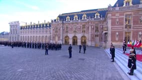 Emmanuel Macron à Versailles, pour le sommet européen, le 10 mars 2022