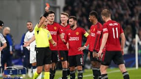 Marcus Rashford expulsé lors de Copenhague-Manchester United (4-3, Ligue des champions), le 8 novembre 2023