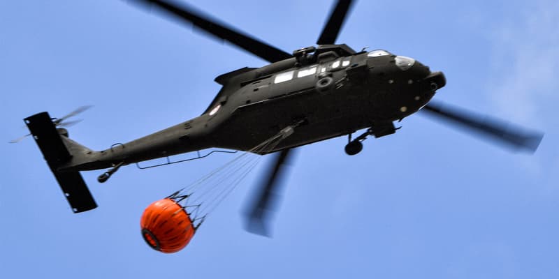 Un hélicoptère de l'armée tunisienne, le 27 juillet 2023. 