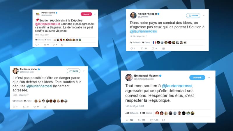 Plusieurs figures politiques ont exprimé leur soutien à la députée agressée. 