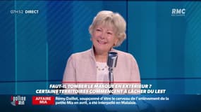 Port du masque en extérieur: "On maintient des mesures barrières contraignantes pour limiter la circulation du virus"  Professeur Dominique Le Guludec, présidente de la Haute autorité de santé 
