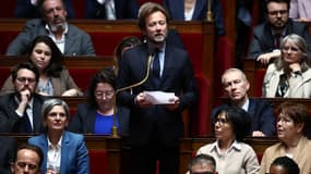 Le chef des députés socialistes Boris Vallaud à l'Assemblée nationale le 1er avril 2025