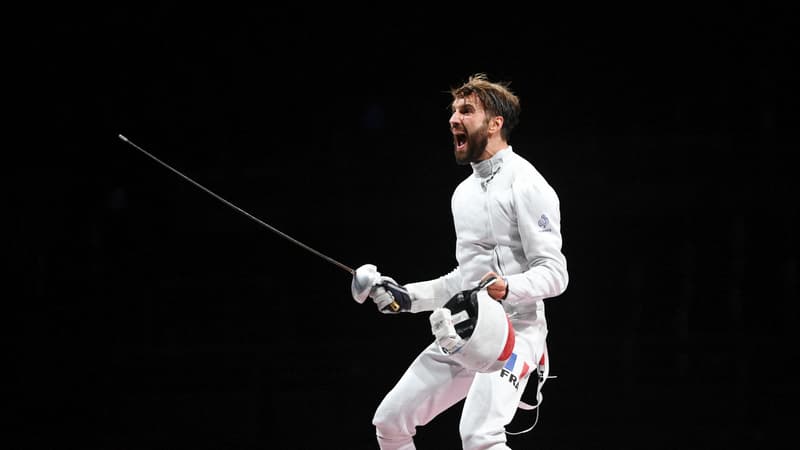 Romain Cannone lors de son titre olympique à Tokyo en 2021