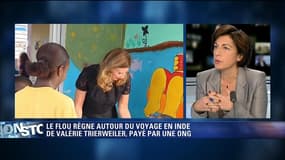 Ruth Elkrief, sur BFMTV, revient sur le voyage en Inde de Valérie Trierweiler le 24 janvier 2014.