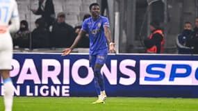 Lamine Camara lors d'OM-Monaco, le 14 décembre 2025