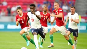 Bukayo Saka lors de Hongrie-Angleterre en Ligue des nations, le 4 juin 2022