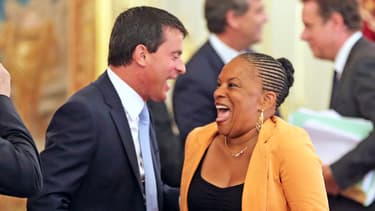 Manuel Valls et Christiane Taubira ont mis lundi leurs désaccords de côté devant les caméras.