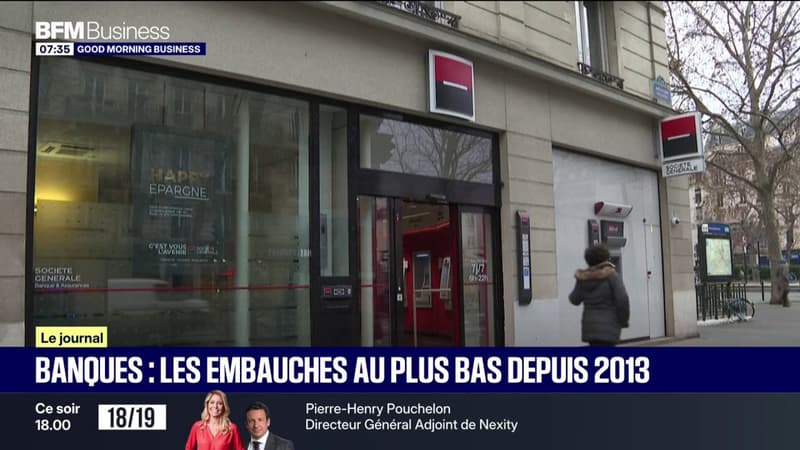 Banques: les embauches au plus bas depuis 2013