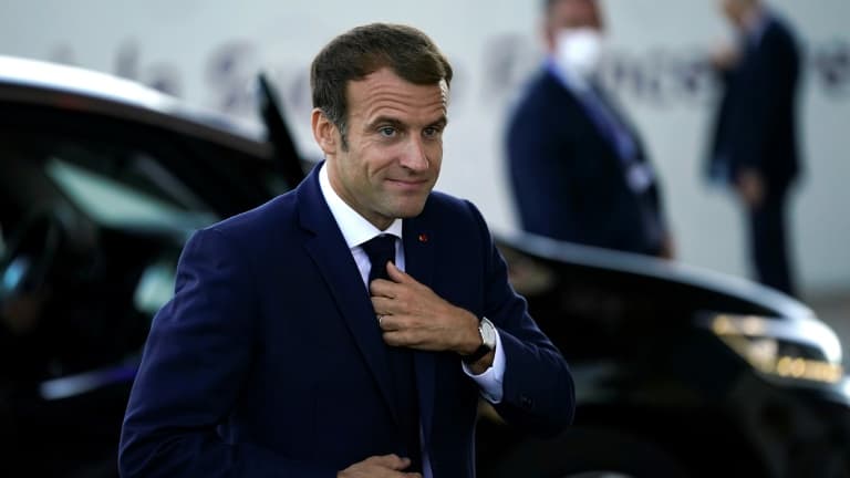 Emmanuel Macron arrive au sommet Afrique-France à Montpellier, le 8 octobre 2021