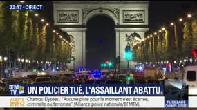 Tirs sur les Champs-Élysées: un policier tué, l'assaillant abattu (1/3)