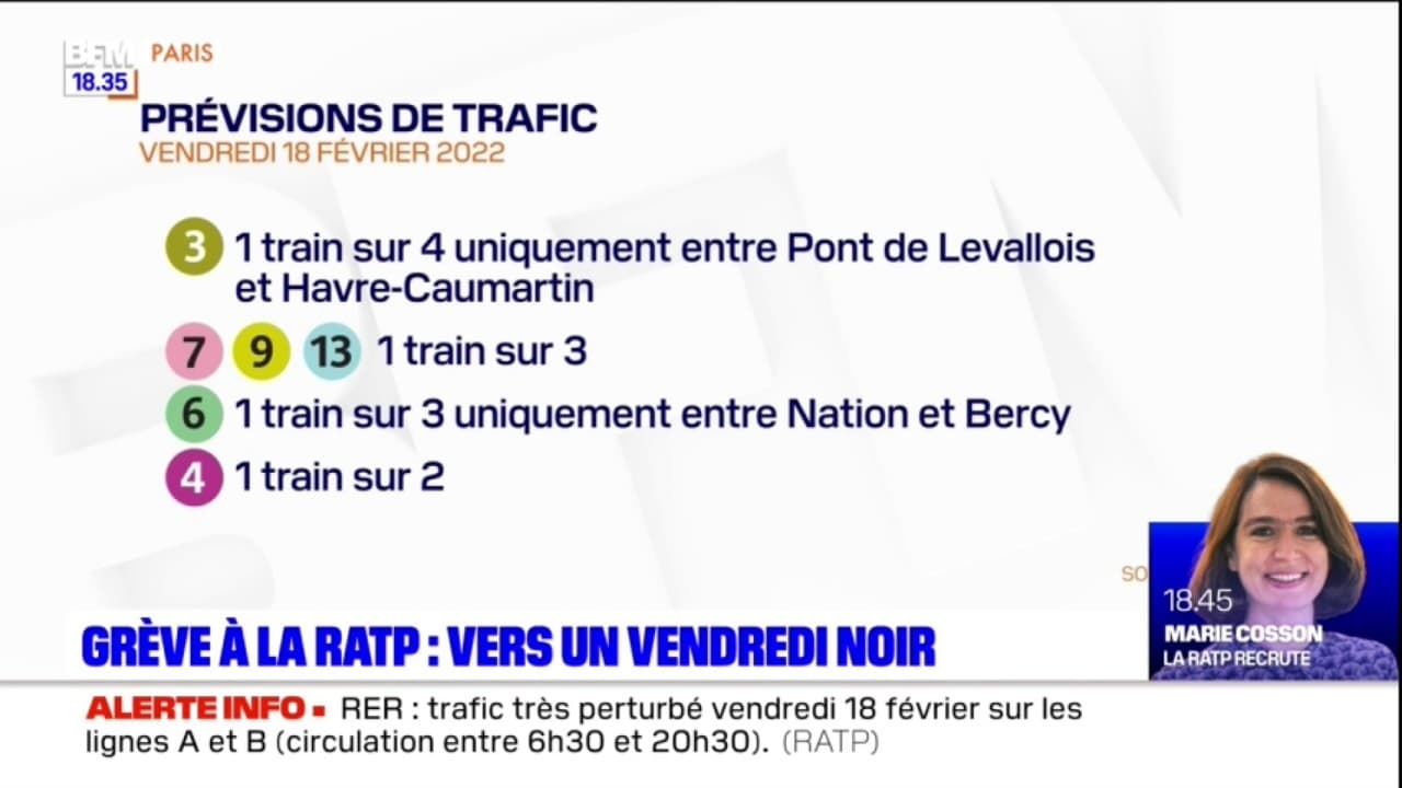 Greve Vendredi Grève à la RATP: le trafic fortement perturbé ce vendredi